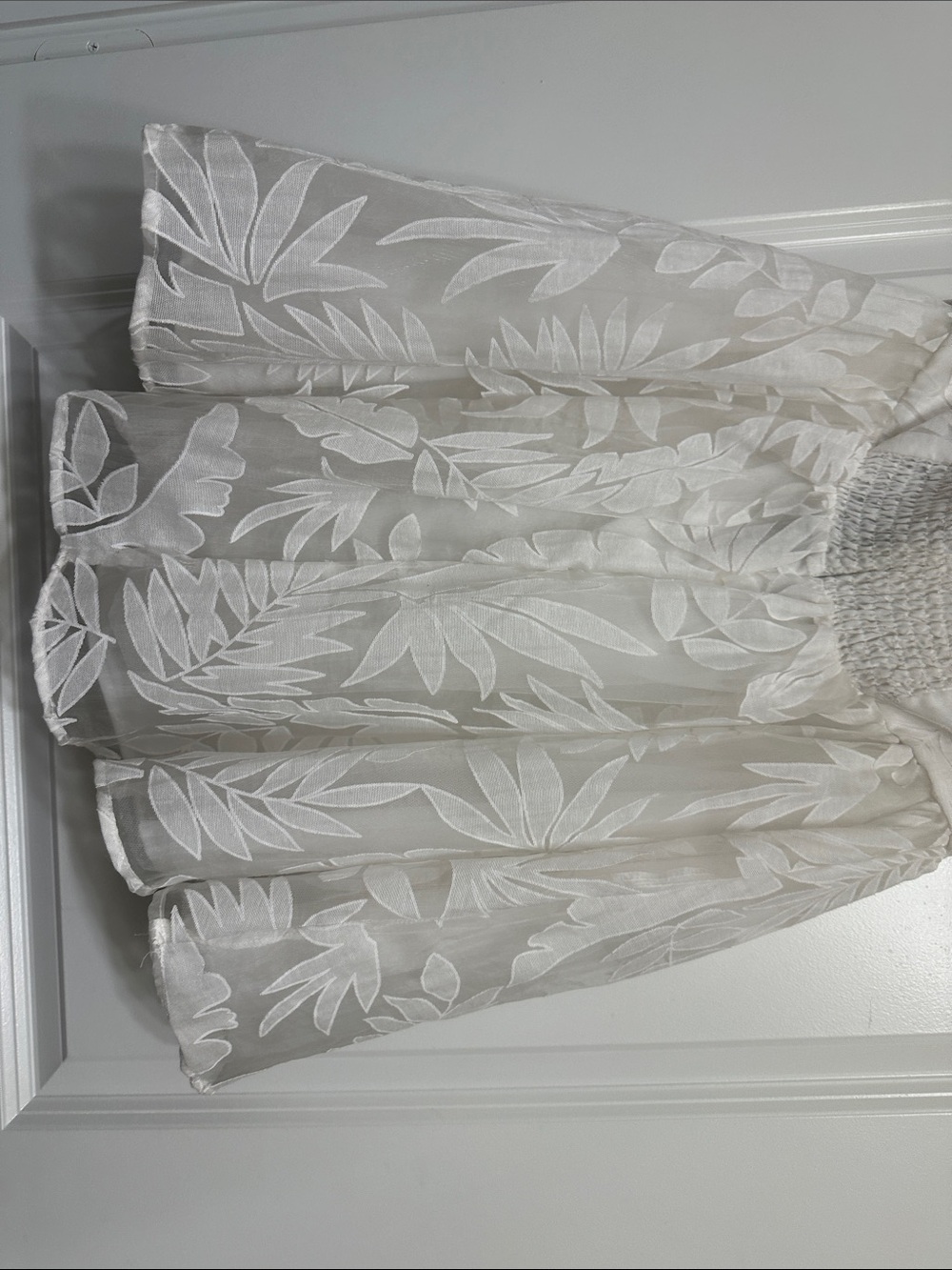 DO+BE Women’s White Leaf-Embroidered Mini Halter Party Dress-NWT - Size M - Picture 10 of 12